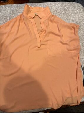 Pleione Peach Short-Sleeve Polo-Style Henley